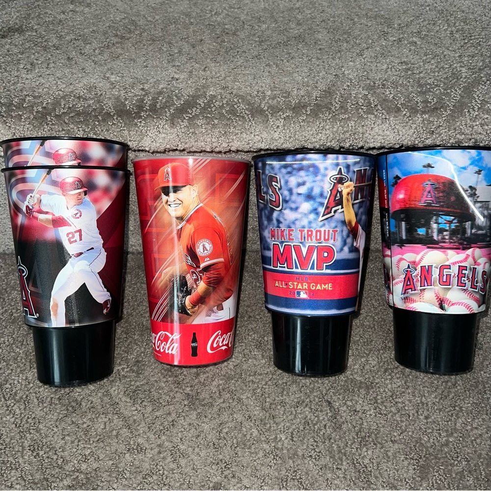 Lot of 5 Los Angeles Anaheim Angels Mike Trout Stadium Cups 2014/2015